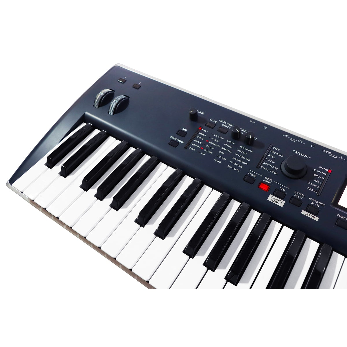 Korg Kross2-61 Negro/Gris detalle panel | Armonía Musical México