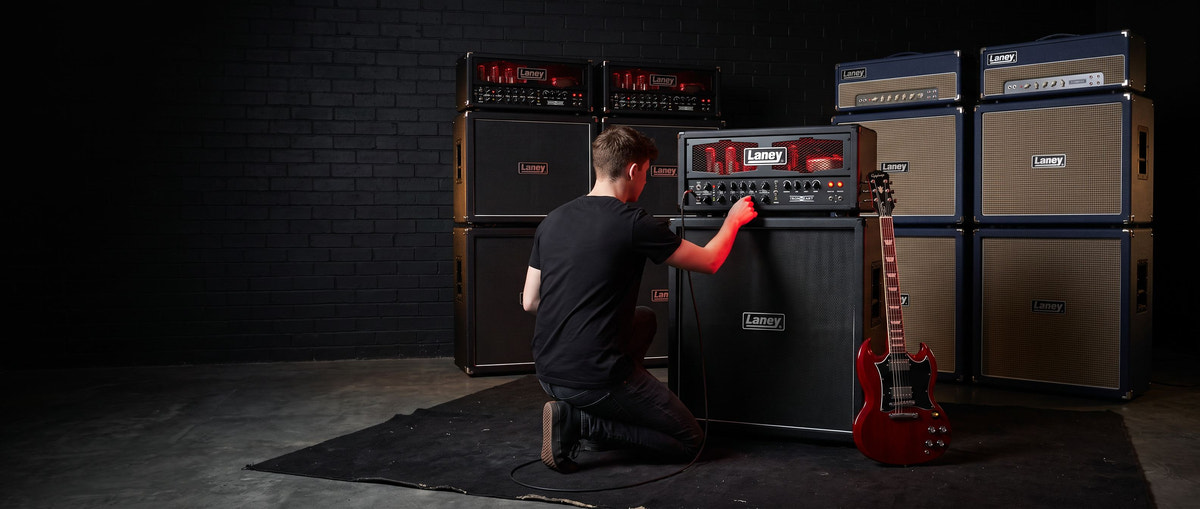 Amplificadores Laney Ironheart y Lionheart en sala de ensayo — distribuidor autorizado en México | Armonía Musical