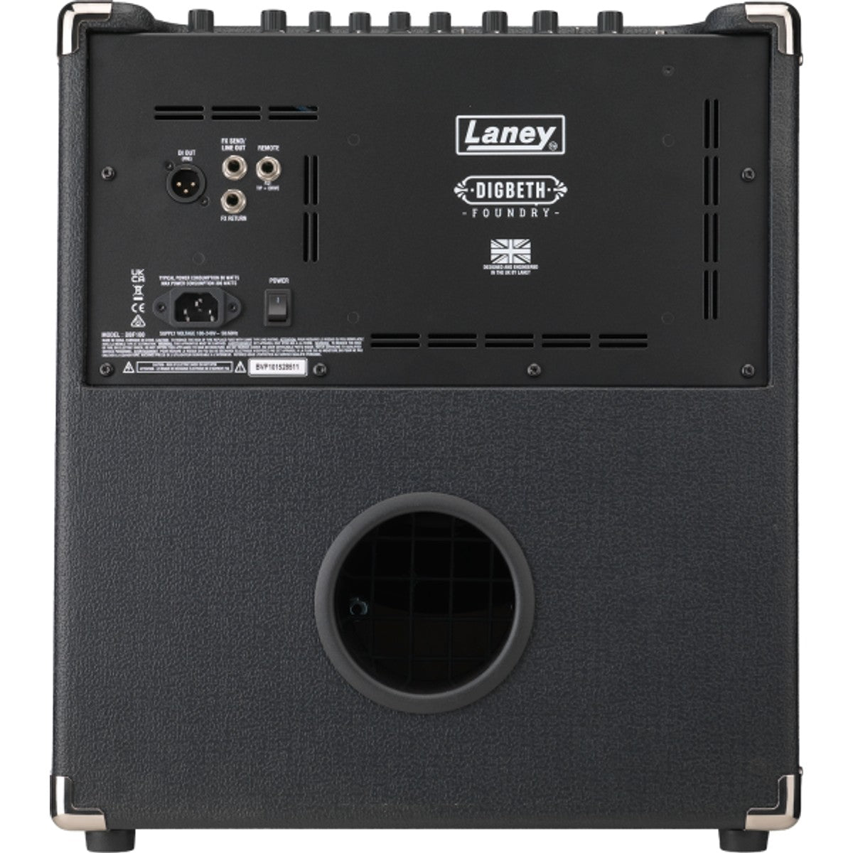 Laney DBF100 vista trasera – amplificador de bajo | Armonía Musical México