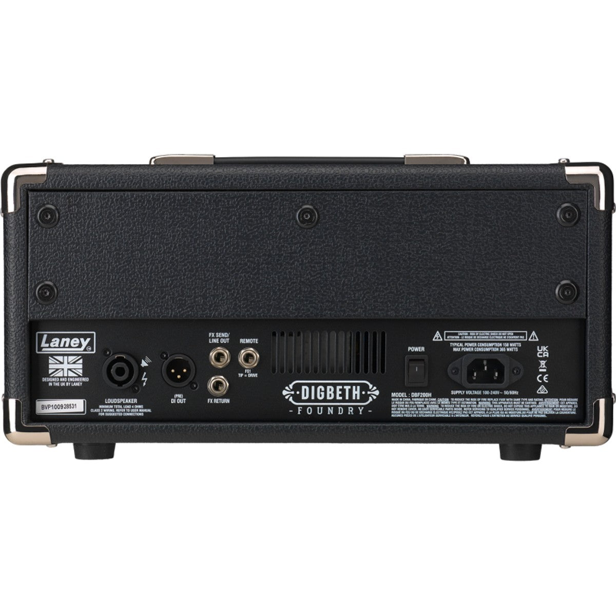 Laney DBF200H vista trasera – cabezal de bajo | Armonía Musical México