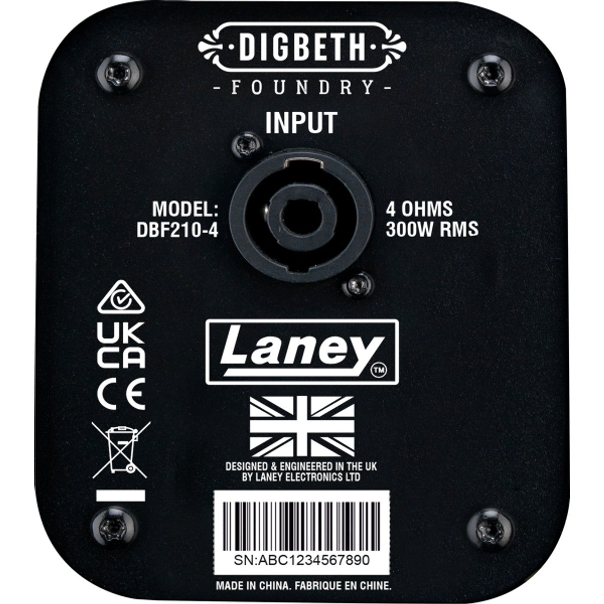 Laney DBF210-4 detalle del panel – gabinete de bajo | Armonía Musical México