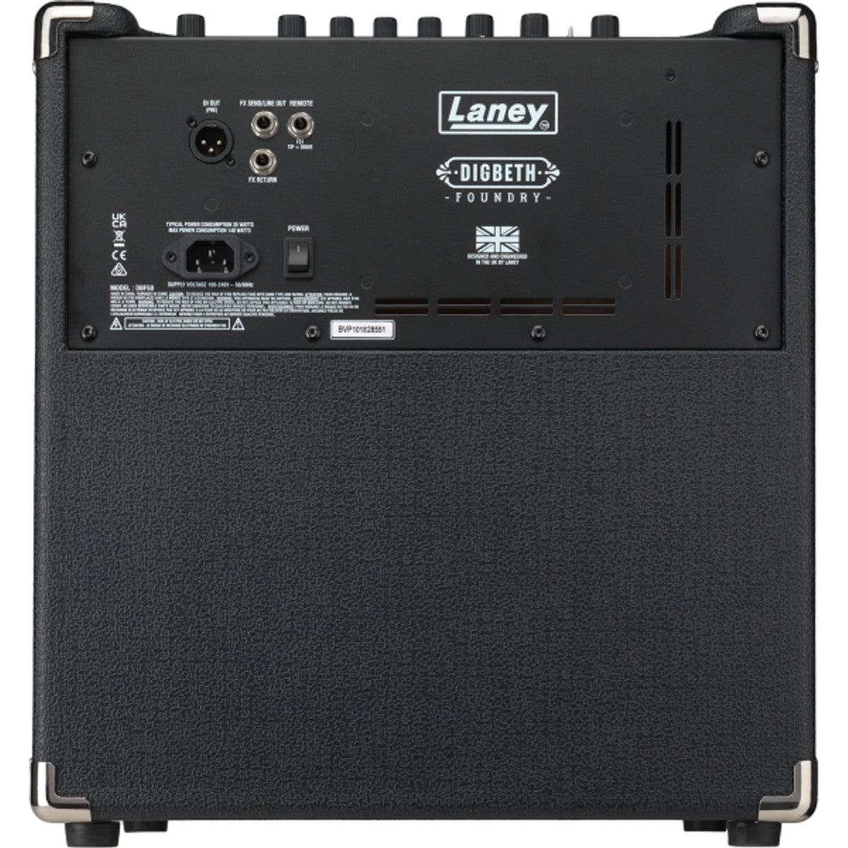 Laney DBF50 vista trasera – amplificador de bajo | Armonía Musical México