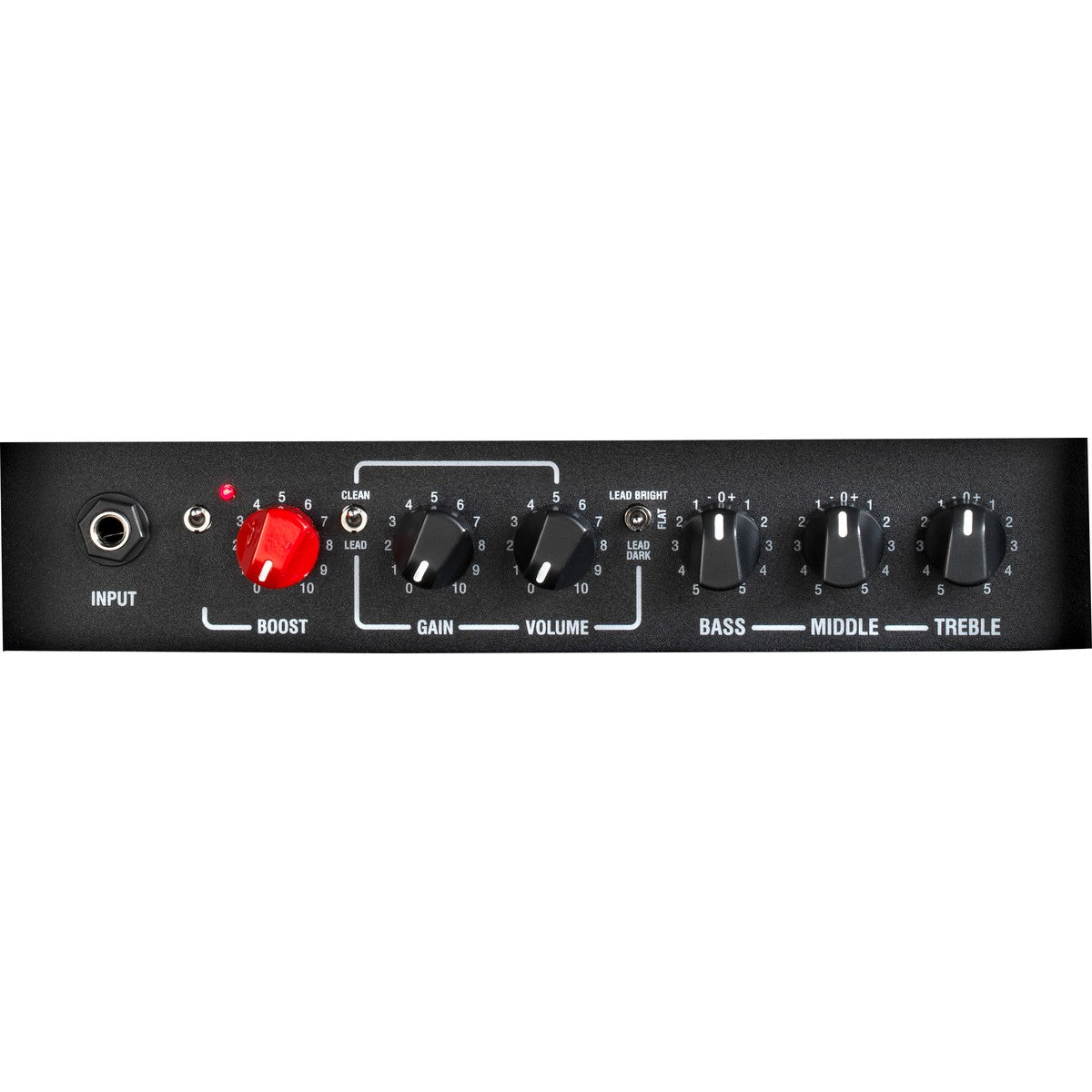 Laney IRF-LEADTOP detalle del panel – cabezal de guitarra | Armonía Musical México