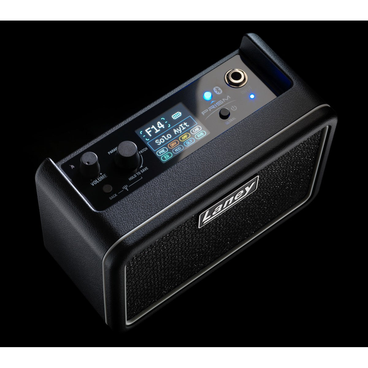 Laney PRISM-MINI-BK detalle – amplificador de guitarra | Armonía Musical México