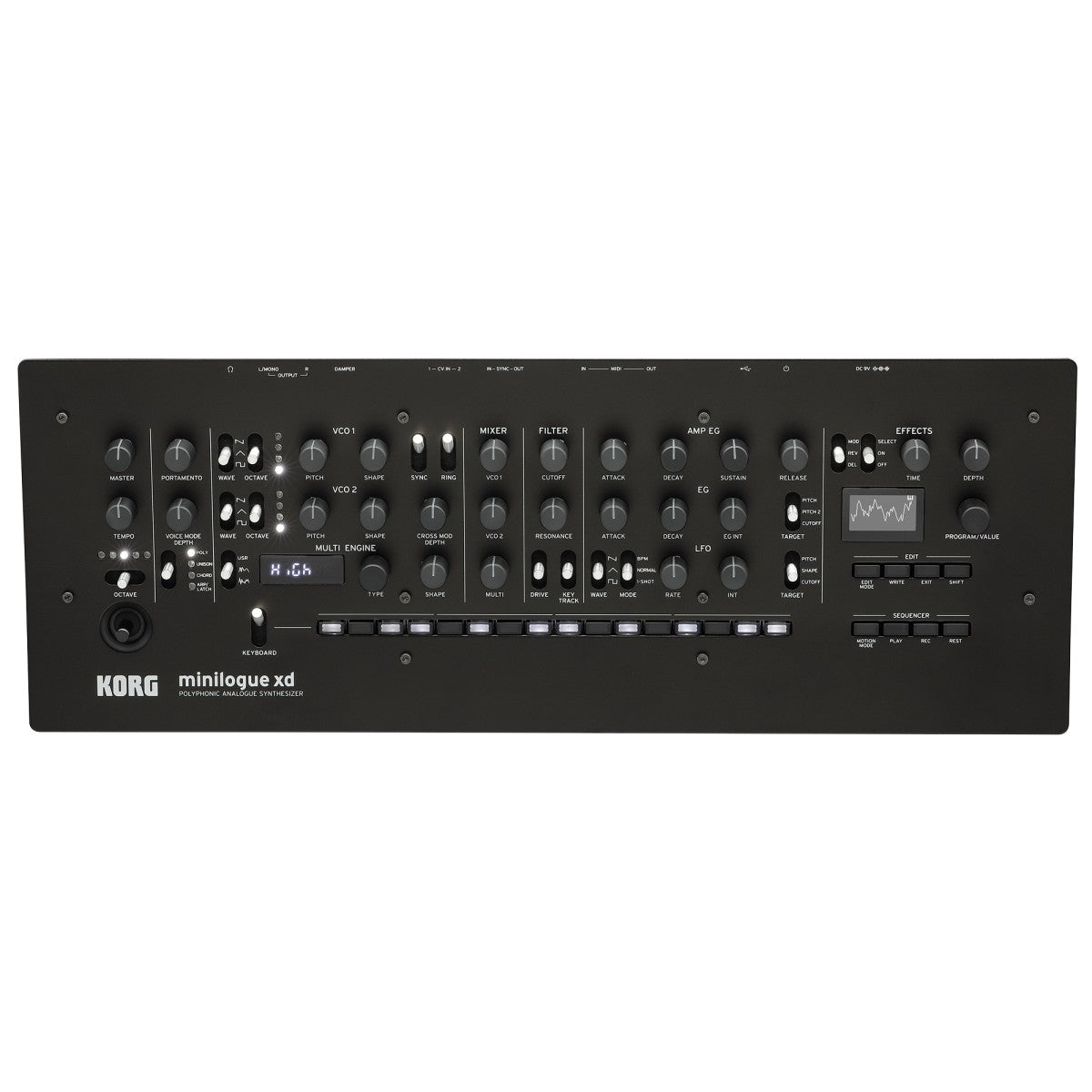 Korg minilogue xd module vista trasera | Armonía Musical México
