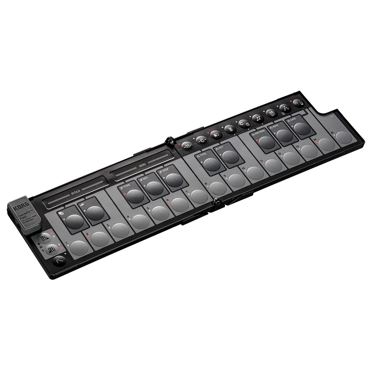 Korg nanoKEY Fold 25 Teclas Blanco vista producto angulo | Armonía Musical México