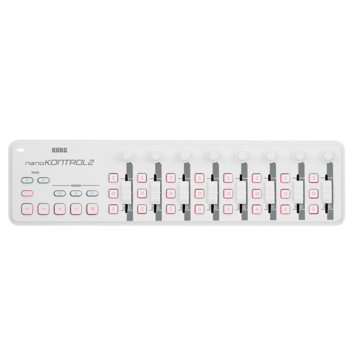 Korg nanoKONTROL2 Blanco vista producto angulo | Armonía Musical México