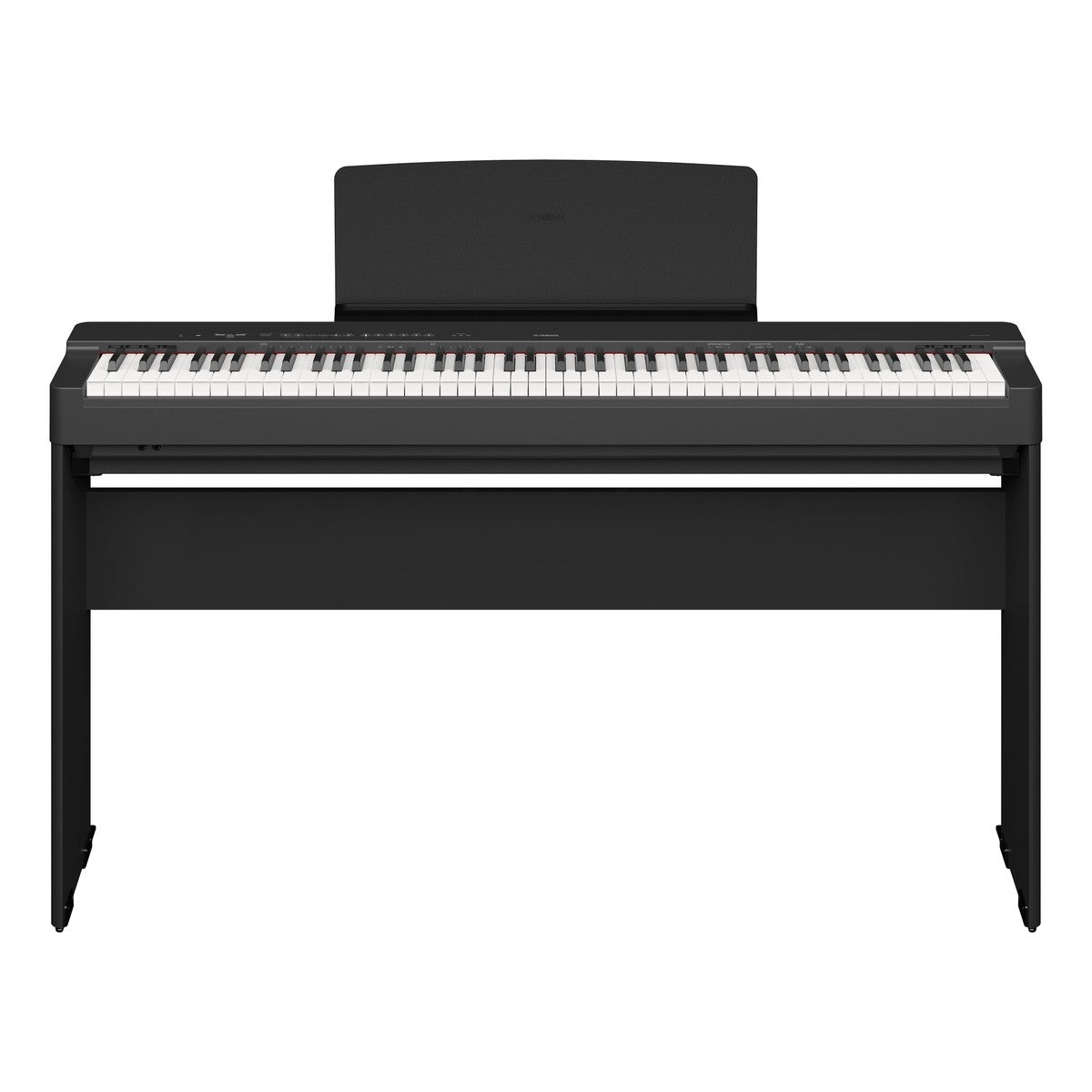 Piano digital Yamaha P-225 NP-225 portátil 88 teclas negro vista completa | Armonía Musical México