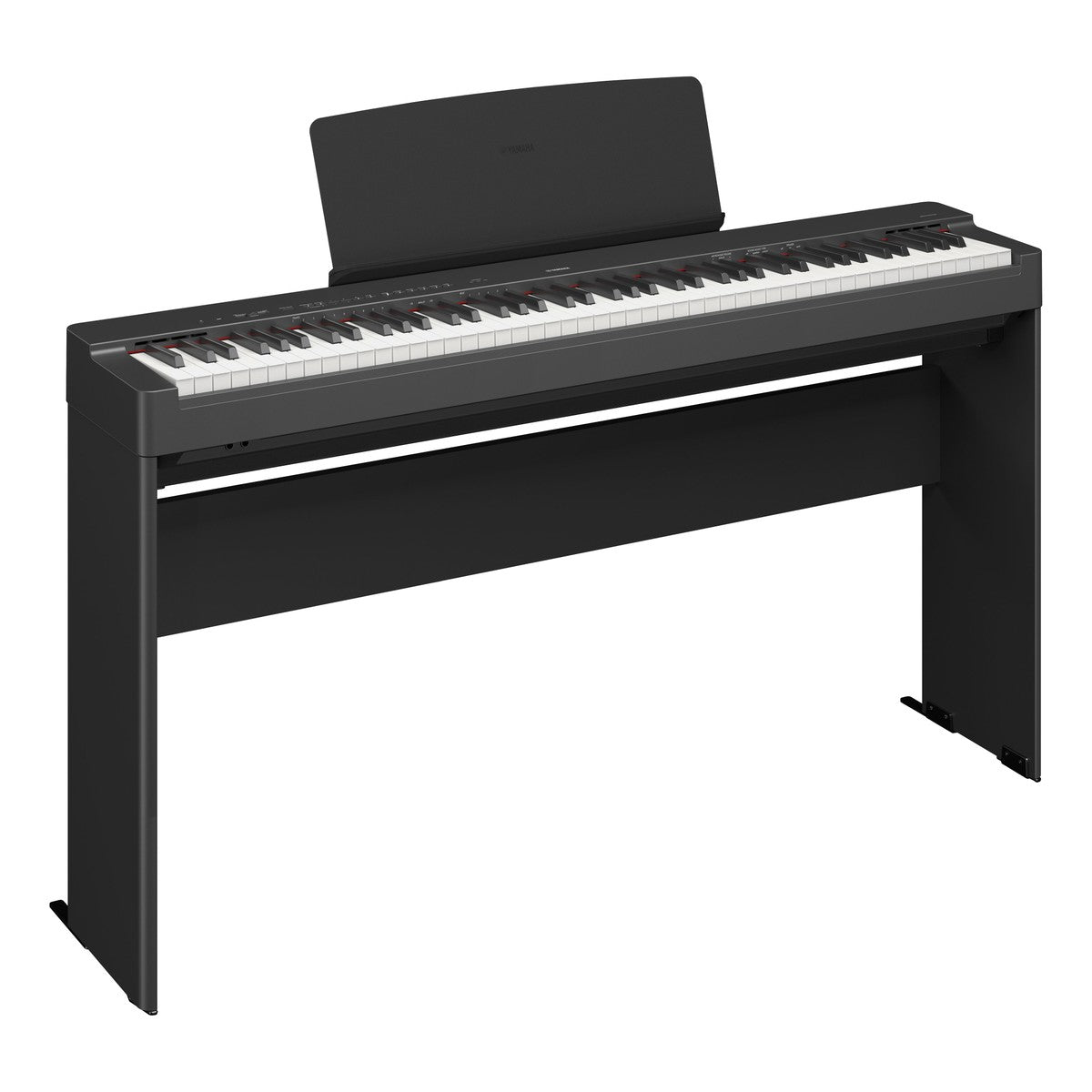 Piano digital Yamaha P-225 NP-225 portátil 88 teclas negro vista lateral | Armonía Musical México