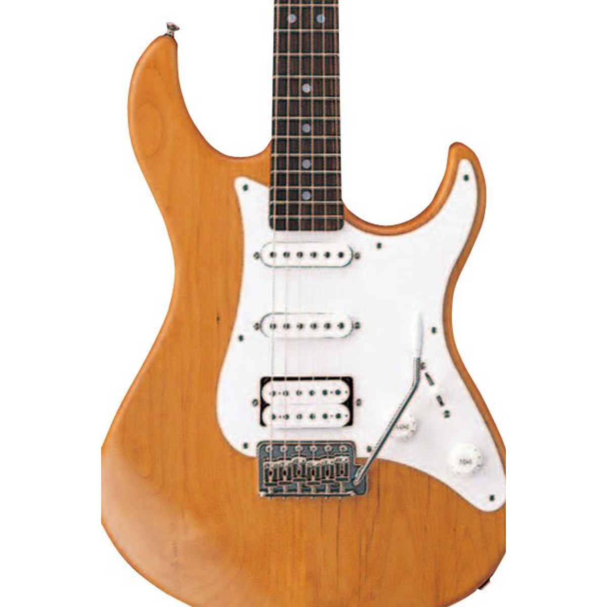 Guitarra eléctrica Yamaha PAC112J Pacifica Yellow Natural Satin detalle cuerpo | Armonía Musical México