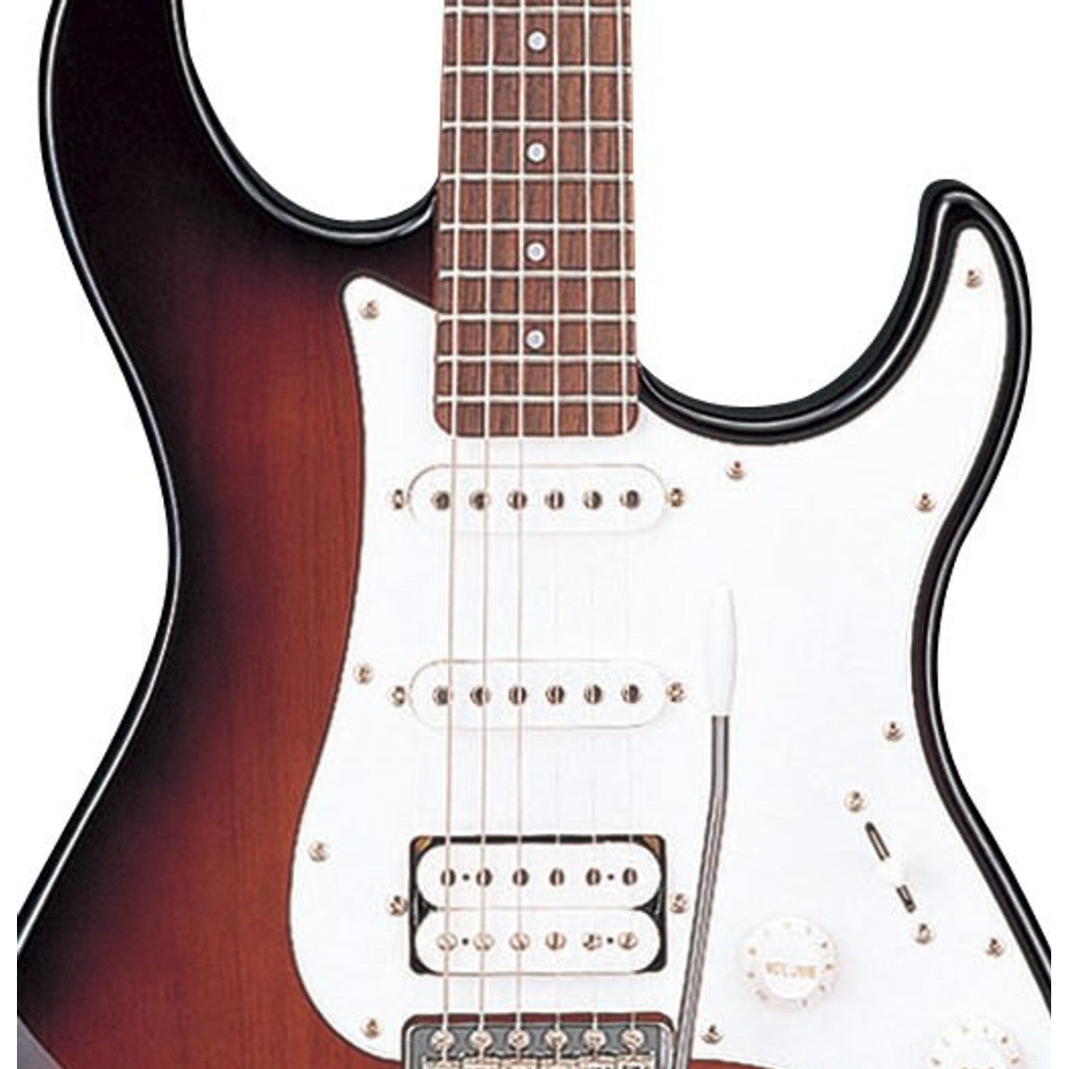 Guitarra eléctrica Yamaha PAC112J Pacifica Old Violin Sunburst detalle pastillas | Armonía Musical México
