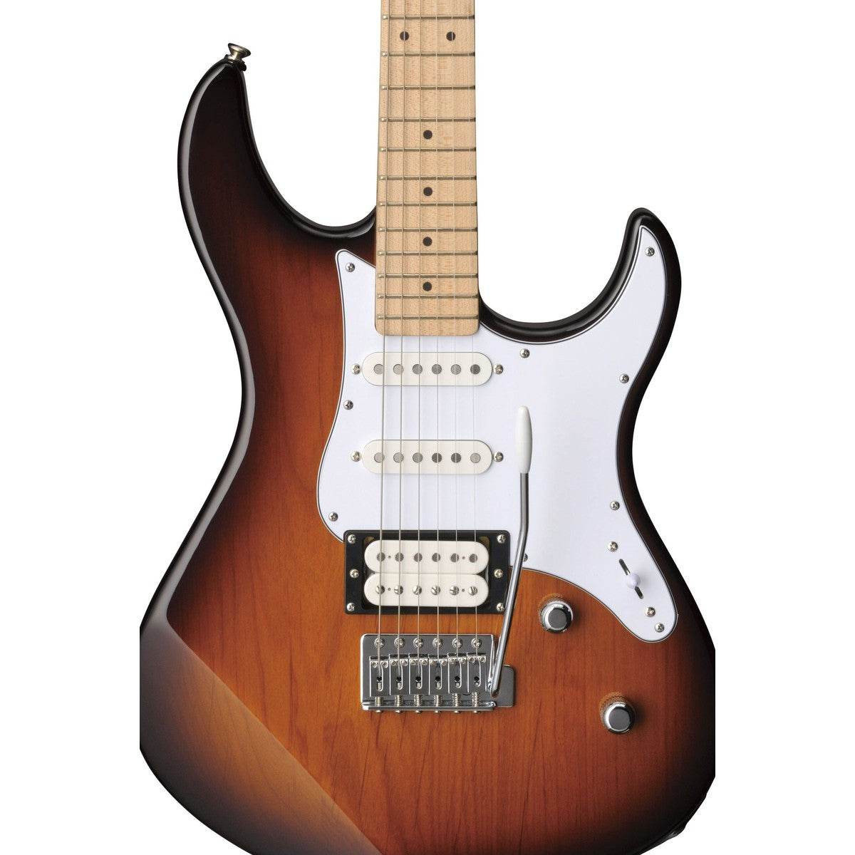 Guitarra eléctrica Yamaha PAC112VM Pacifica maple Red Metallic detalle cuerpo | Armonía Musical México