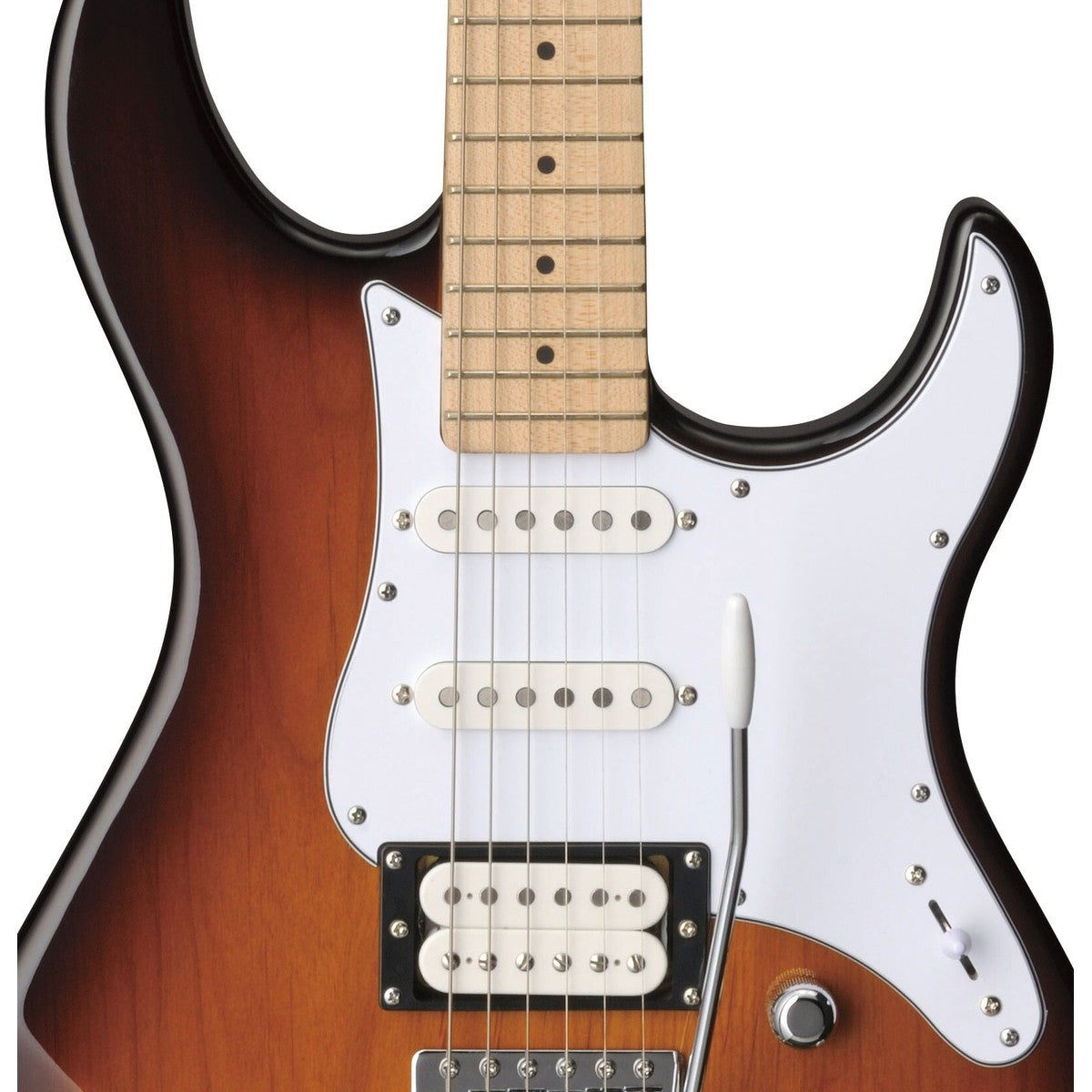 Guitarra eléctrica Yamaha PAC112VM Pacifica maple Red Metallic detalle pastillas | Armonía Musical México