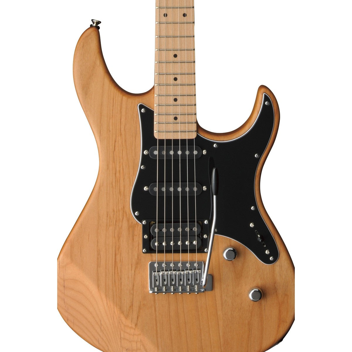 Guitarra eléctrica Yamaha PAC112VM Pacifica maple Natural Satin detalle cuerpo | Armonía Musical México