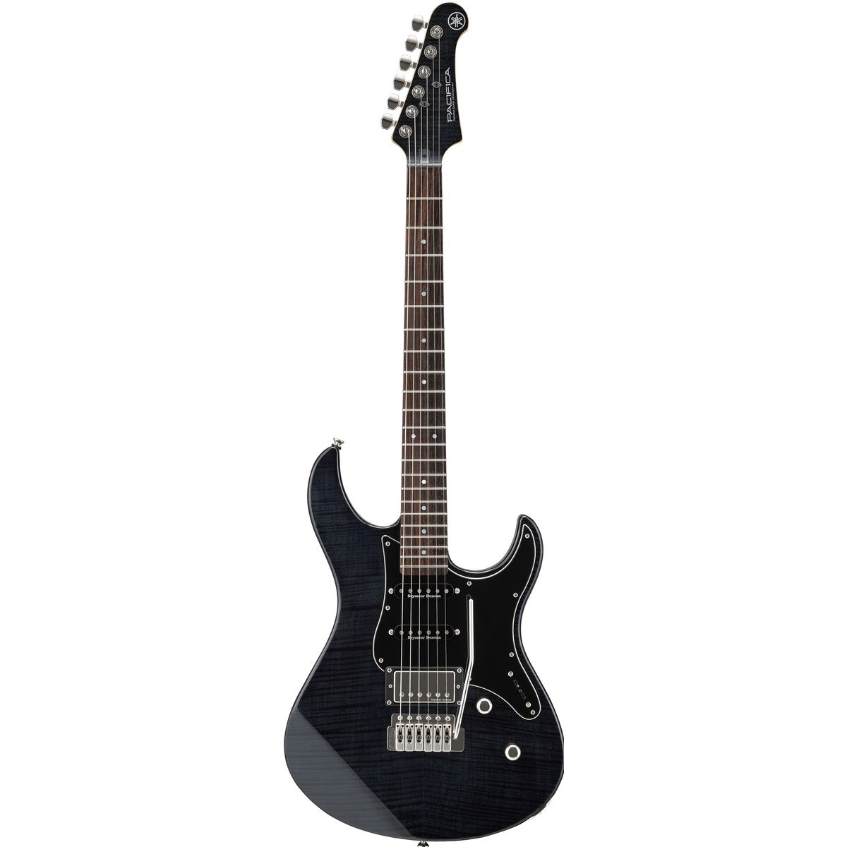 Guitarra eléctrica Yamaha PAC612VIIFM Pacifica flame maple Translucent Black vista frontal | Armonía Musical México