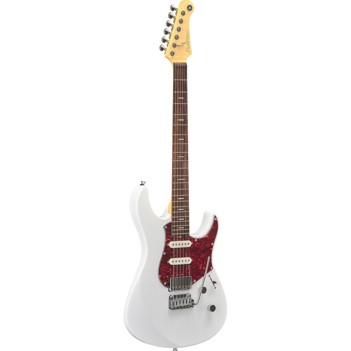 Guitarra eléctrica Yamaha PACP12 Pacifica Professional Shell White vista en ángulo | Armonía Musical México