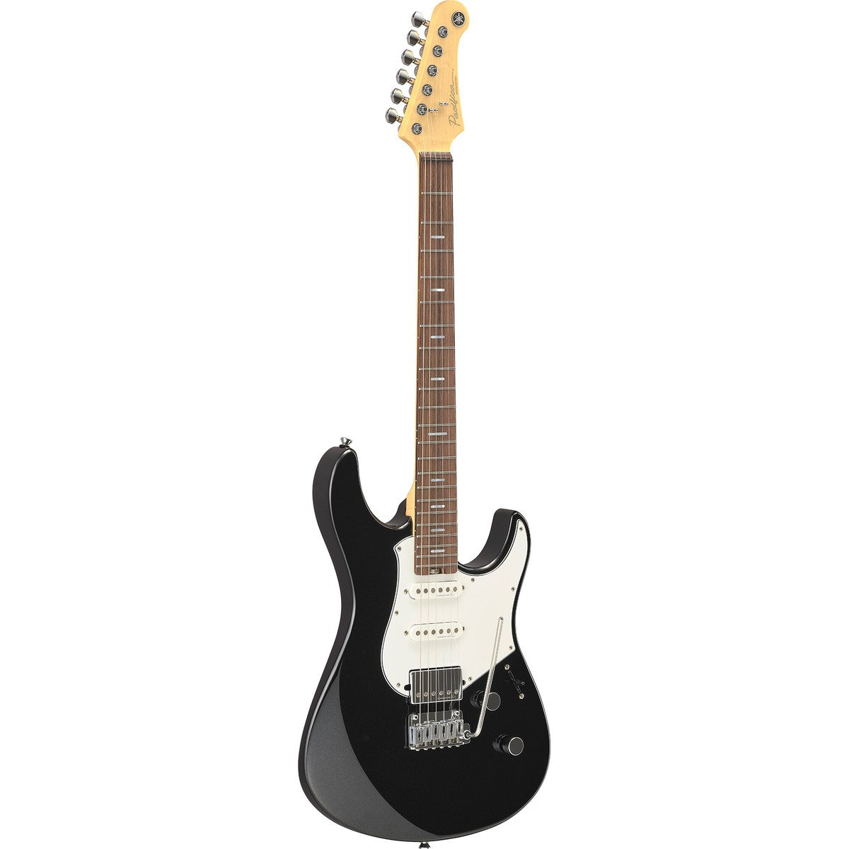 Guitarra eléctrica Yamaha PACP12 Pacifica Professional Black Metallic vista en ángulo | Armonía Musical México