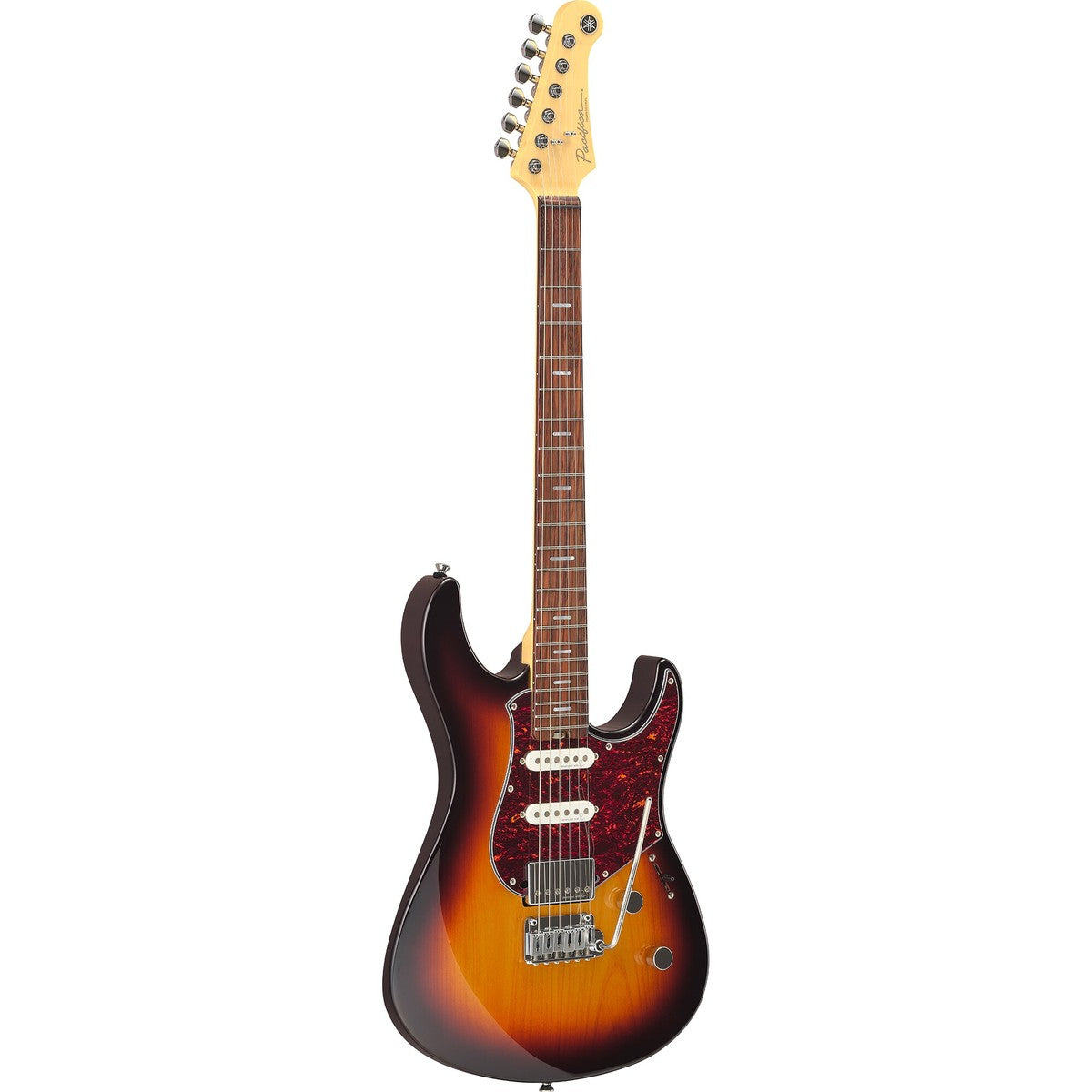 Guitarra eléctrica Yamaha PACP12 Pacifica Professional Desert Burst vista en ángulo | Armonía Musical México