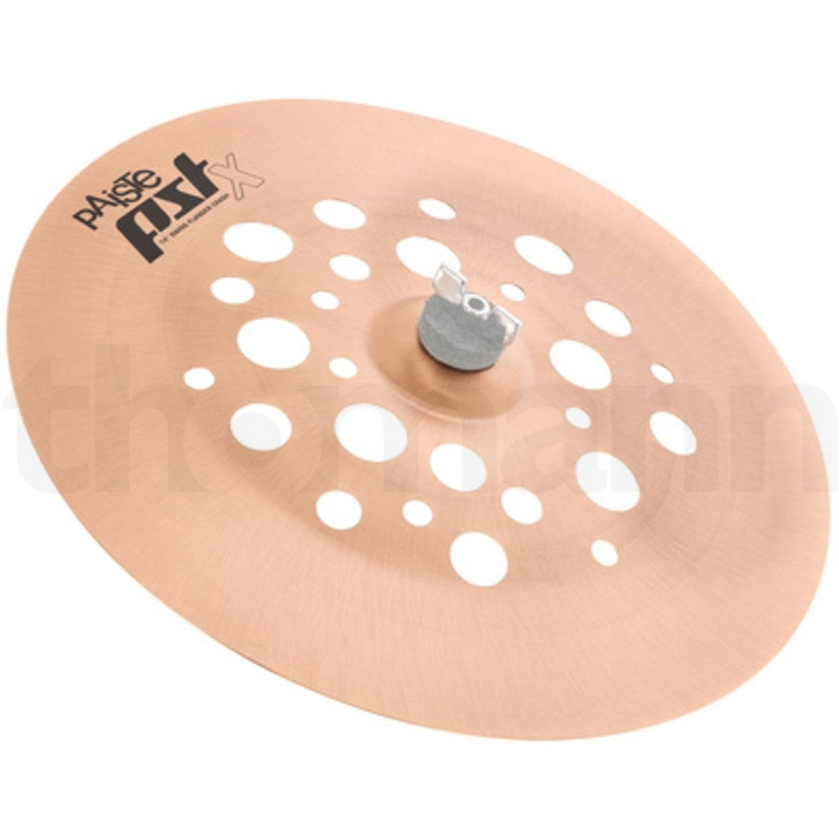Platillo Paiste PSTX Swiss Flanger stack 14 pulgadas detalle platillos apilados | Armonía Musical México