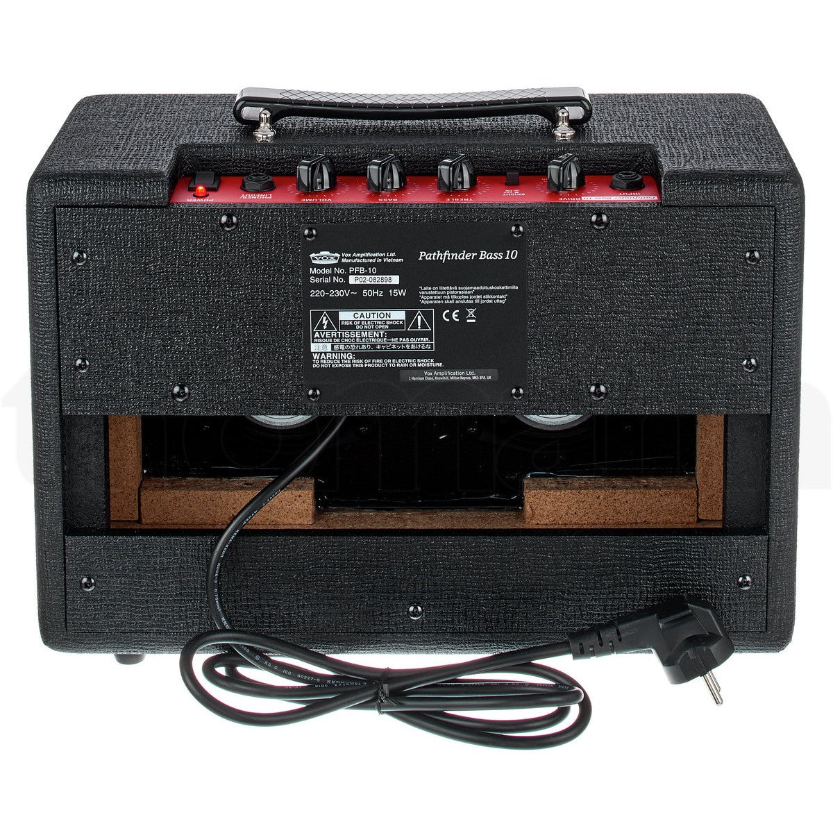 VOX Pathfinder Bass 10 PB10 vista trasera esquinada – amplificador de bajo | Armonía Musical México