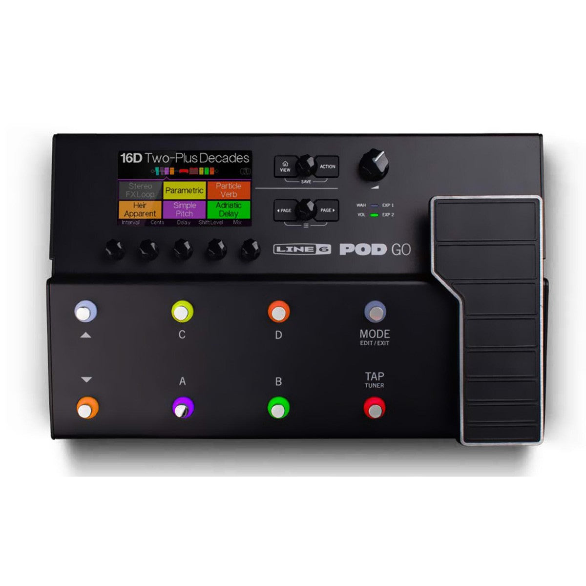 Procesador multiefectos Line 6 POD Go HX vista frontal estándar | Armonía Musical México