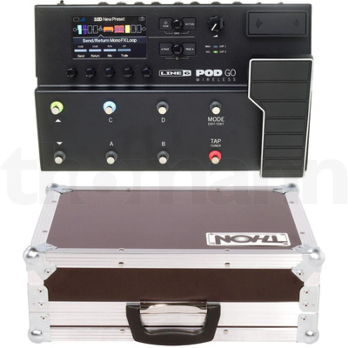 Procesador multiefectos Line 6 POD Go HX Wireless vista lateral inalámbrica | Armonía Musical México