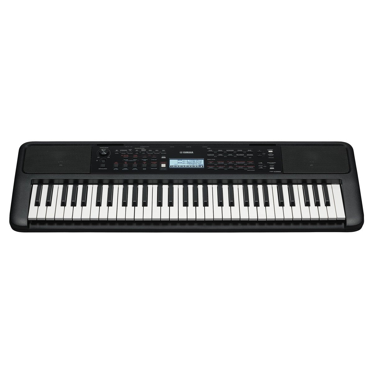 Teclado educativo Yamaha PSR-E383 61 teclas vista frontal | Armonía Musical México