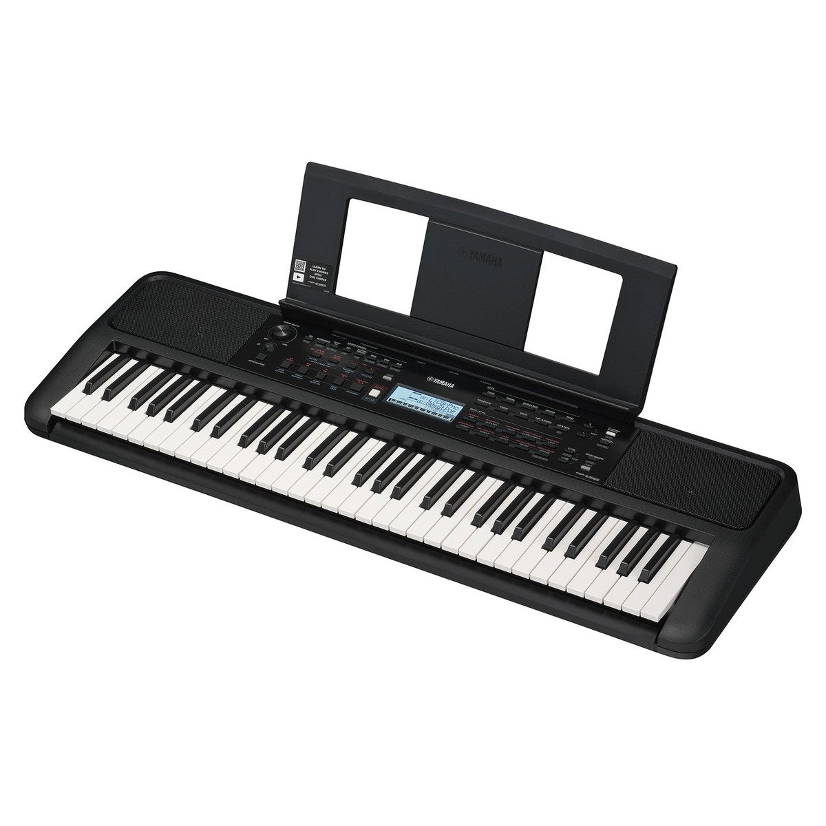 Teclado educativo Yamaha PSR-E383 61 teclas vista en ángulo | Armonía Musical México