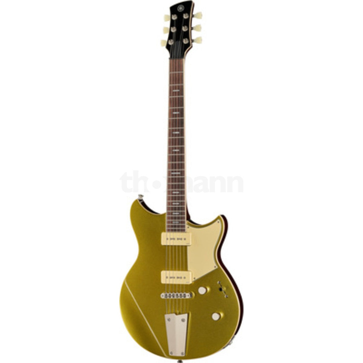 Guitarra eléctrica Yamaha Revstar RSP02 P90 Champagne Gold vista frontal | Armonía Musical México