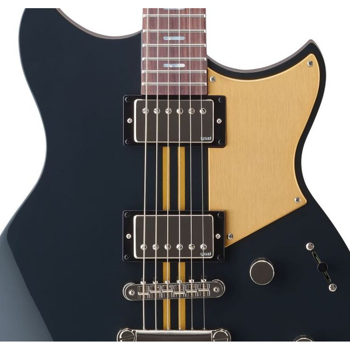 Guitarra eléctrica Yamaha Revstar RSP20 Professional Rusty Blue detalle pastillas | Armonía Musical México