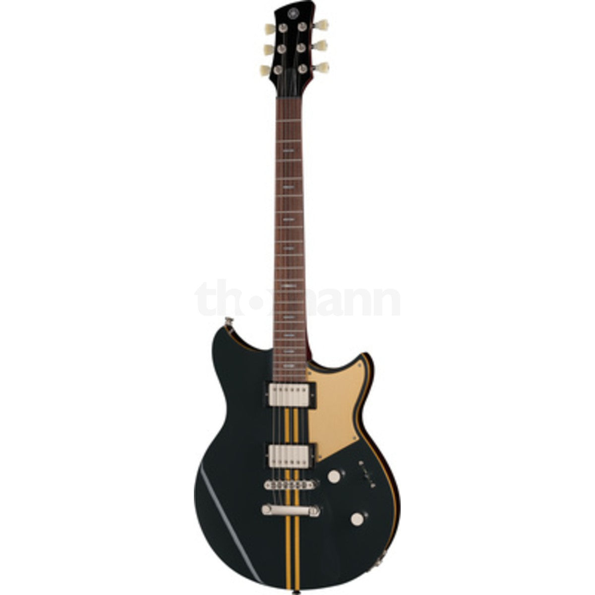 Guitarra eléctrica Yamaha Revstar RSP20 humbucker Steel Blue vista en ángulo | Armonía Musical México