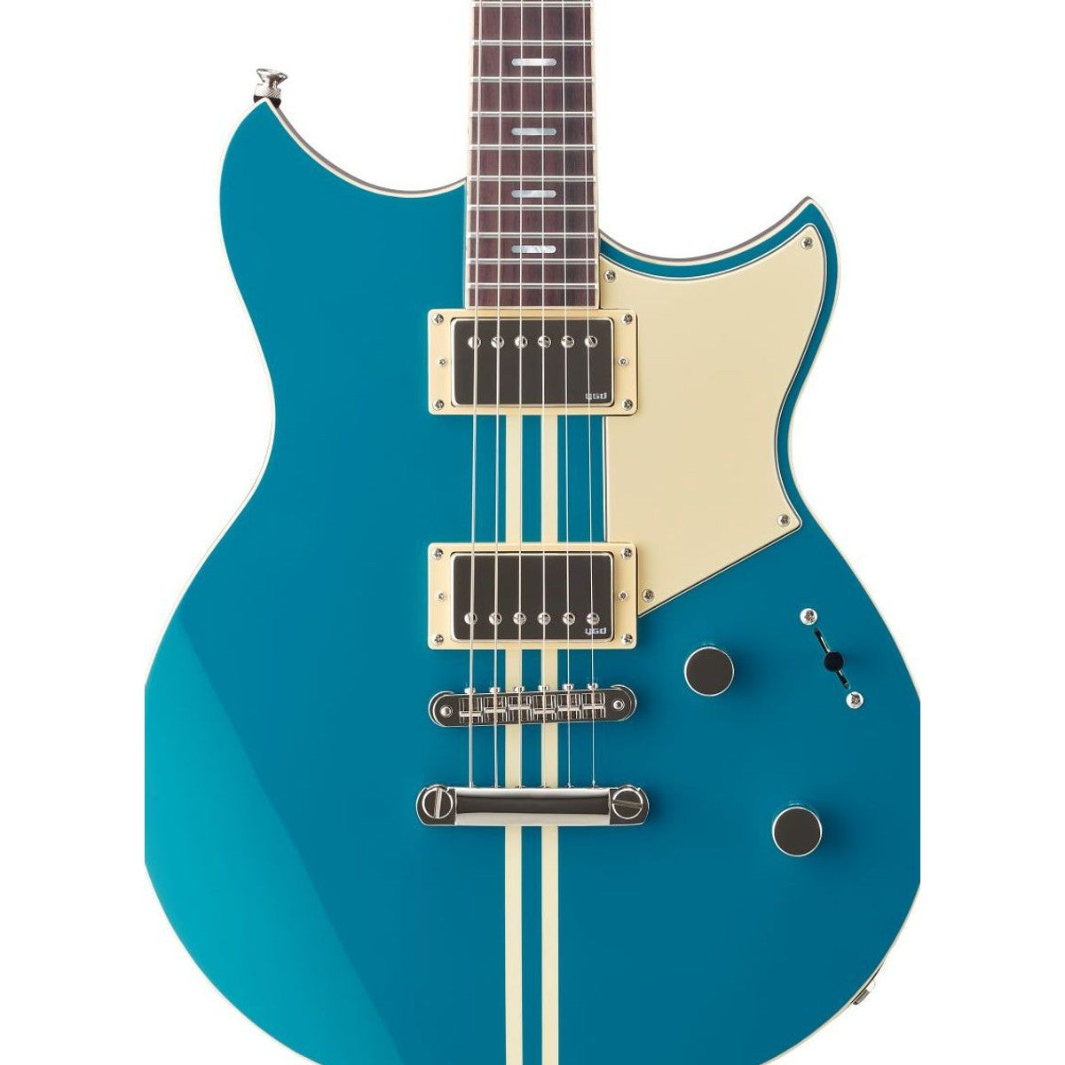 Guitarra eléctrica Yamaha Revstar RSP20 Professional Steel Blue detalle cuerpo | Armonía Musical México