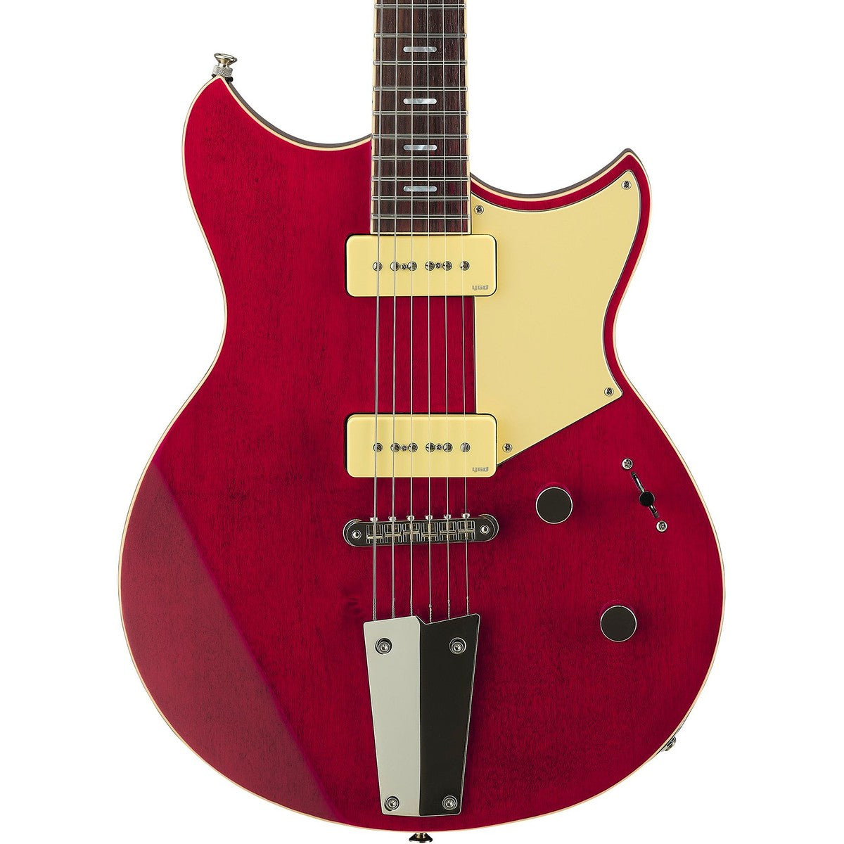 Guitarra eléctrica Yamaha Revstar RSS02T P90 Fired Red detalle cuerpo | Armonía Musical México