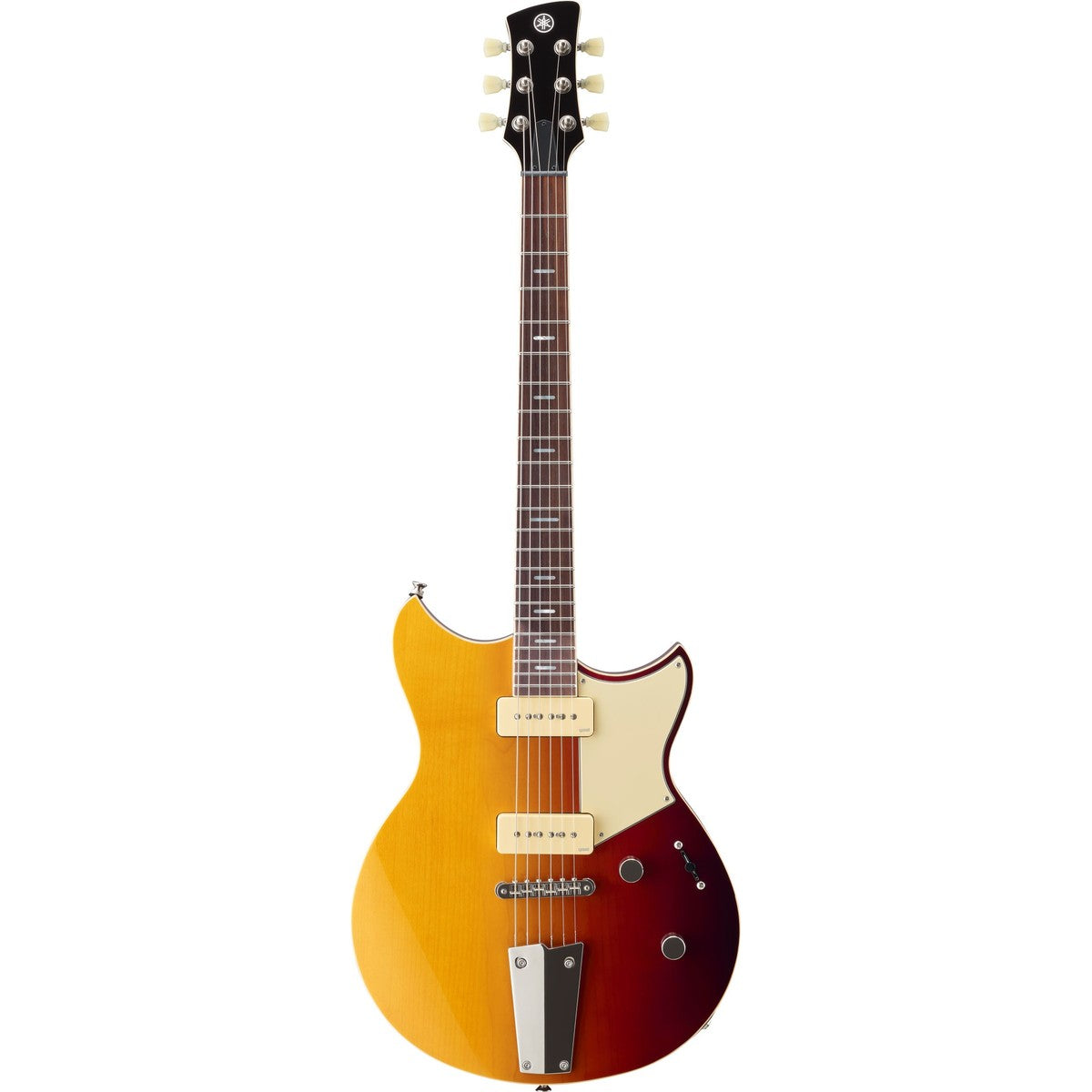 Guitarra eléctrica Yamaha Revstar RSS02T P90 Sunset Burst vista frontal | Armonía Musical México