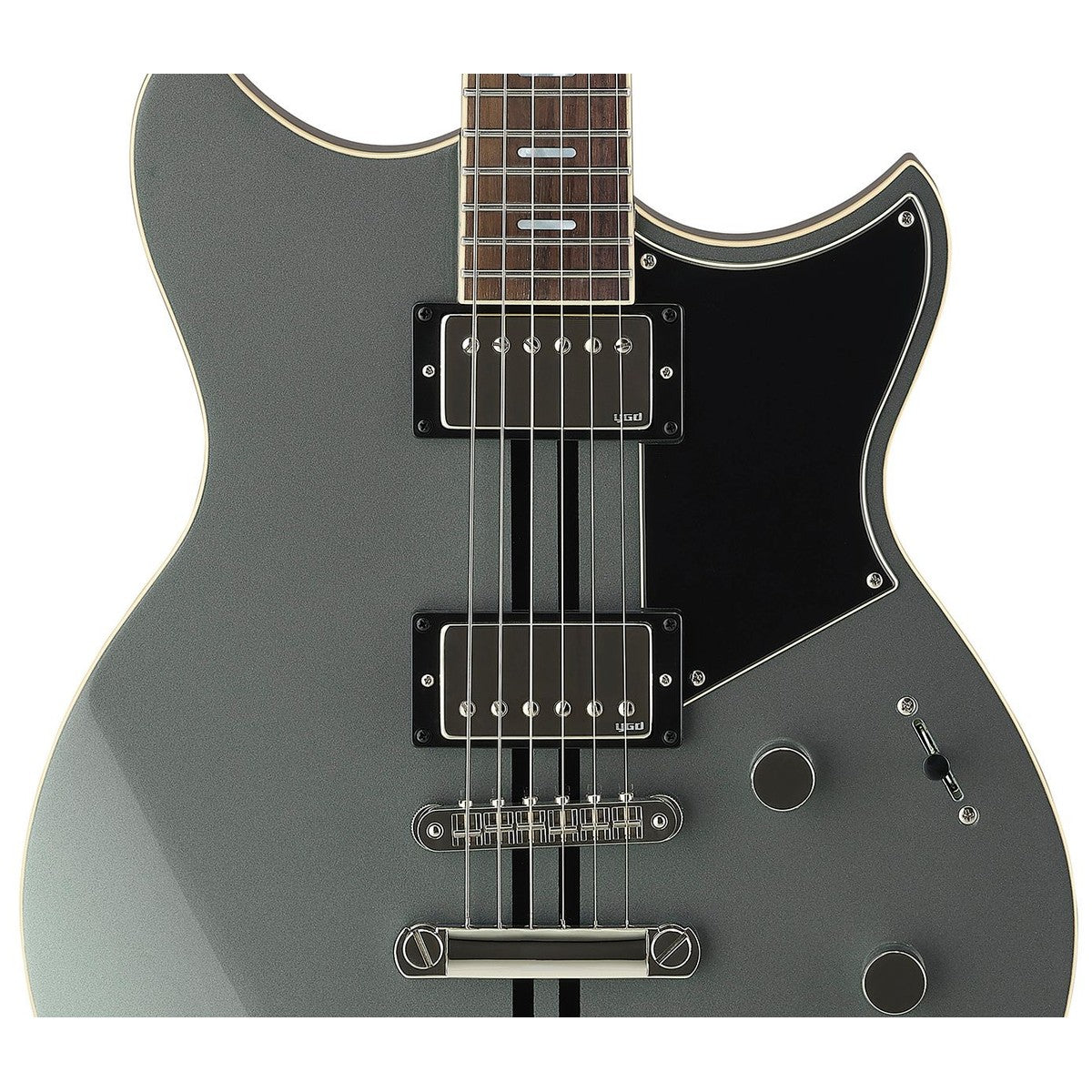 Guitarra eléctrica Yamaha Revstar RSS20 humbucker Mist Green detalle pastillas | Armonía Musical México