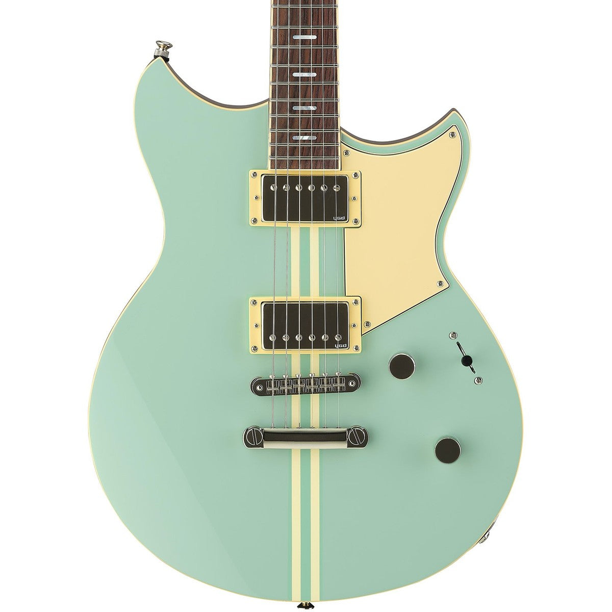 Guitarra eléctrica Yamaha Revstar RSS20 humbucker Sonic Blue detalle cuerpo | Armonía Musical México