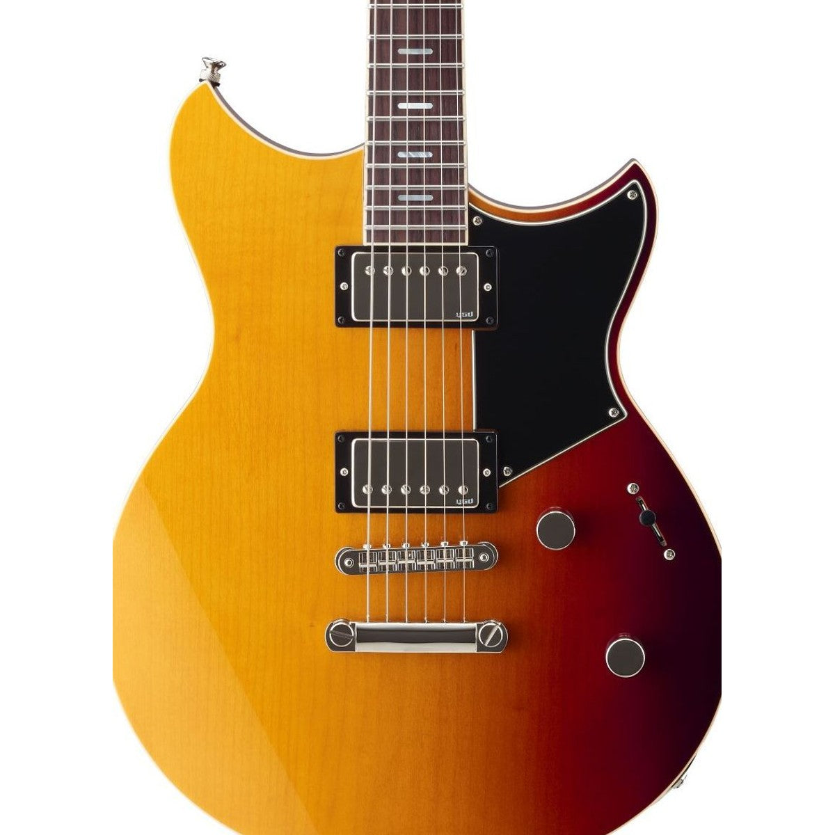 Guitarra eléctrica Yamaha Revstar RSS20 humbucker Sunset Burst detalle cuerpo | Armonía Musical México