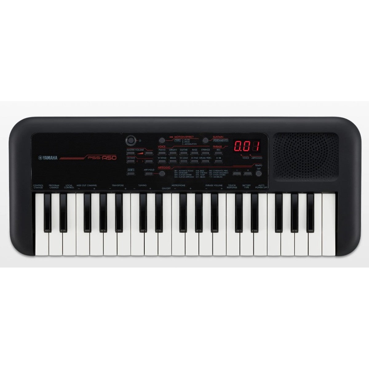 Mini teclado Yamaha SA-50 MIDI USB vista frontal | Armonía Musical México