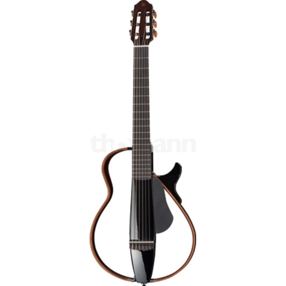 Guitarra Silent Yamaha SLG200N Translucent Black vista frontal | Armonía Musical México