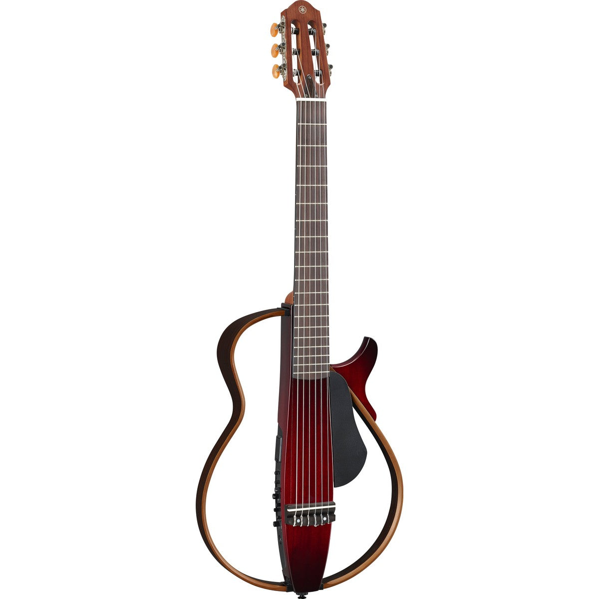 Guitarra Silent Yamaha SLG200N Crimson Red Burst vista frontal | Armonía Musical México