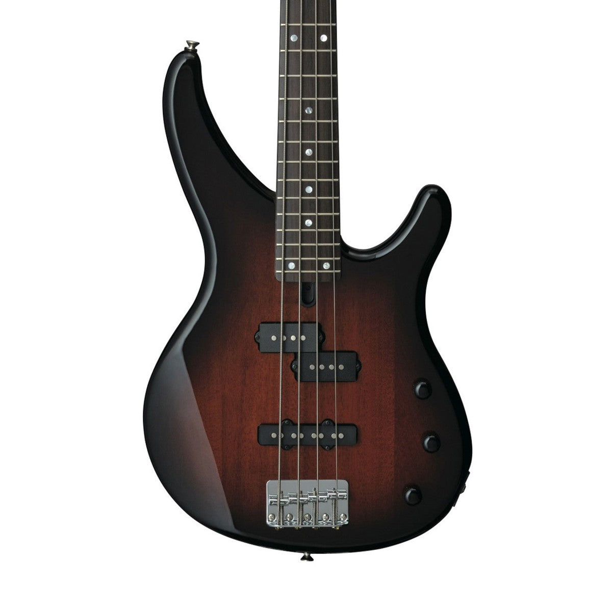 Bajo eléctrico Yamaha TRBX174 4 cuerdas pasivo Old Violin Sunburst vista posterior | Armonía Musical México
