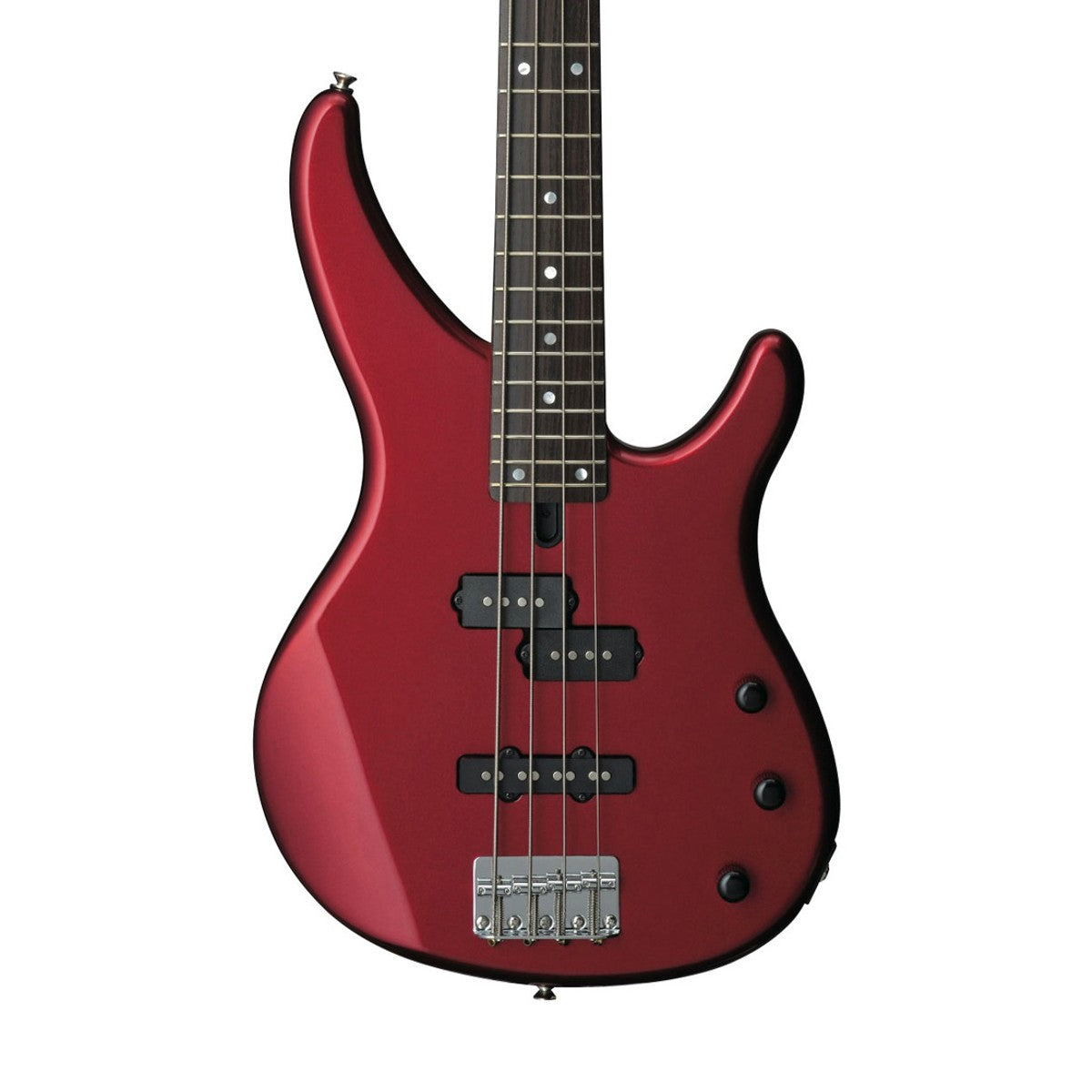 Bajo eléctrico Yamaha TRBX174 4 cuerdas pasivo Red Metallic vista posterior | Armonía Musical México