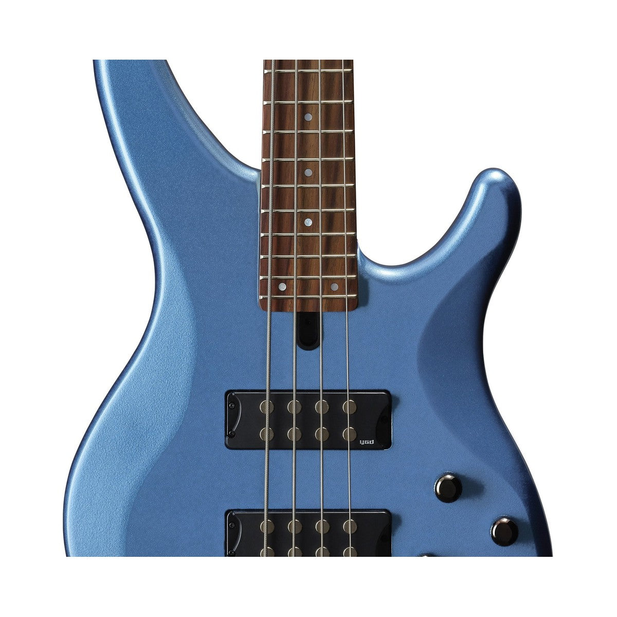 Bajo eléctrico Yamaha TRBX304 4 cuerdas activo Factory Blue detalle electrónica | Armonía Musical México