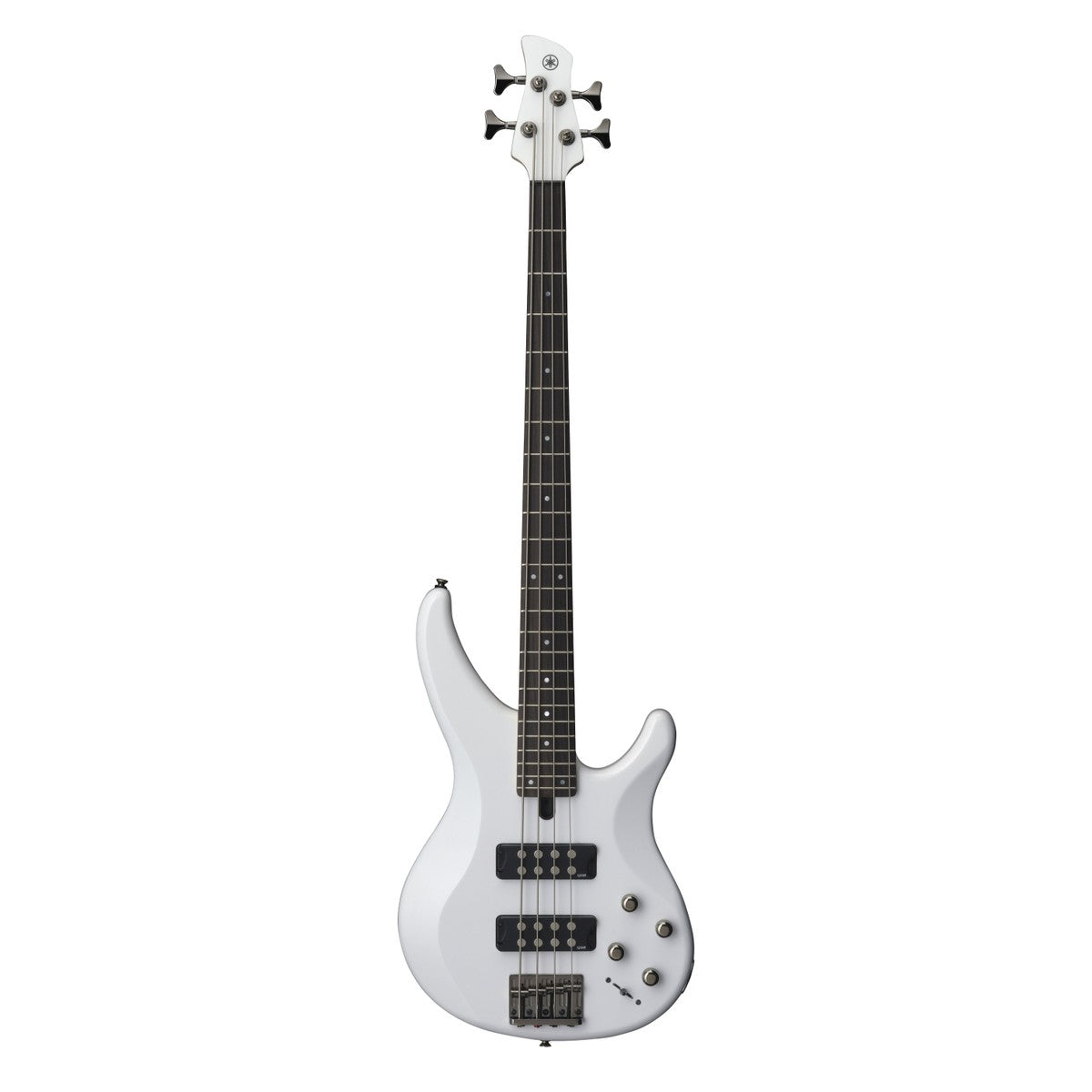 Bajo eléctrico Yamaha TRBX304 4 cuerdas activo blanco vista frontal | Armonía Musical México