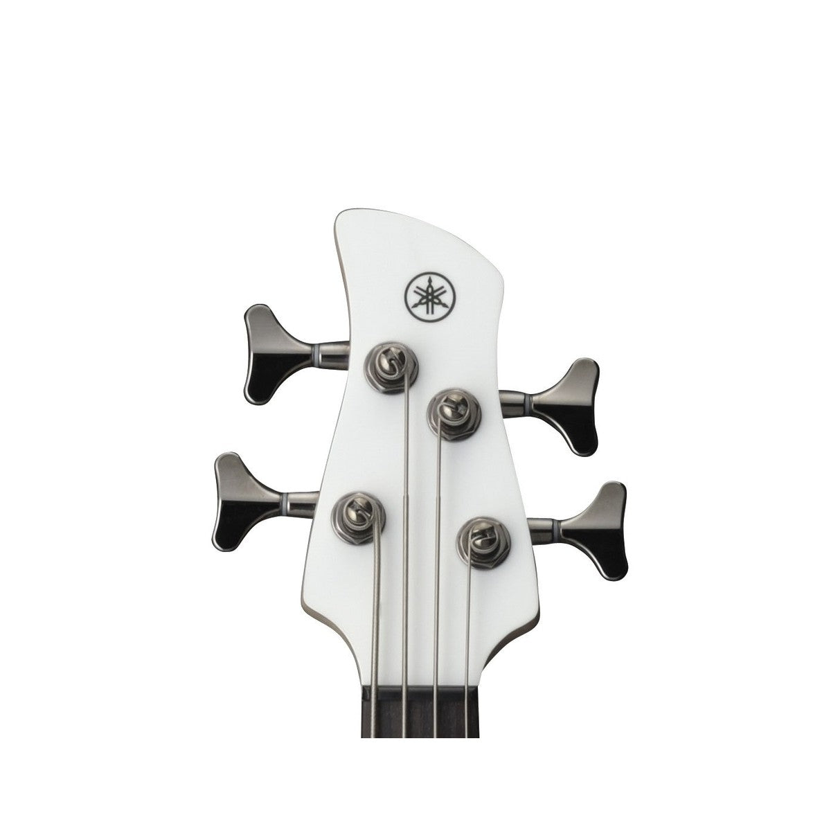Bajo eléctrico Yamaha TRBX304 4 cuerdas activo blanco detalle clavijero | Armonía Musical México