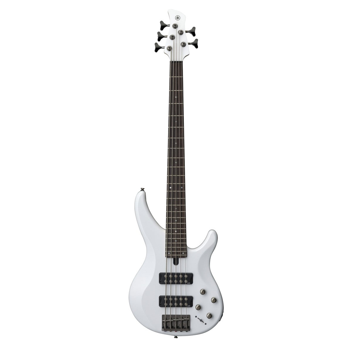 Bajo eléctrico Yamaha TRBX305 5 cuerdas activo blanco vista frontal | Armonía Musical México