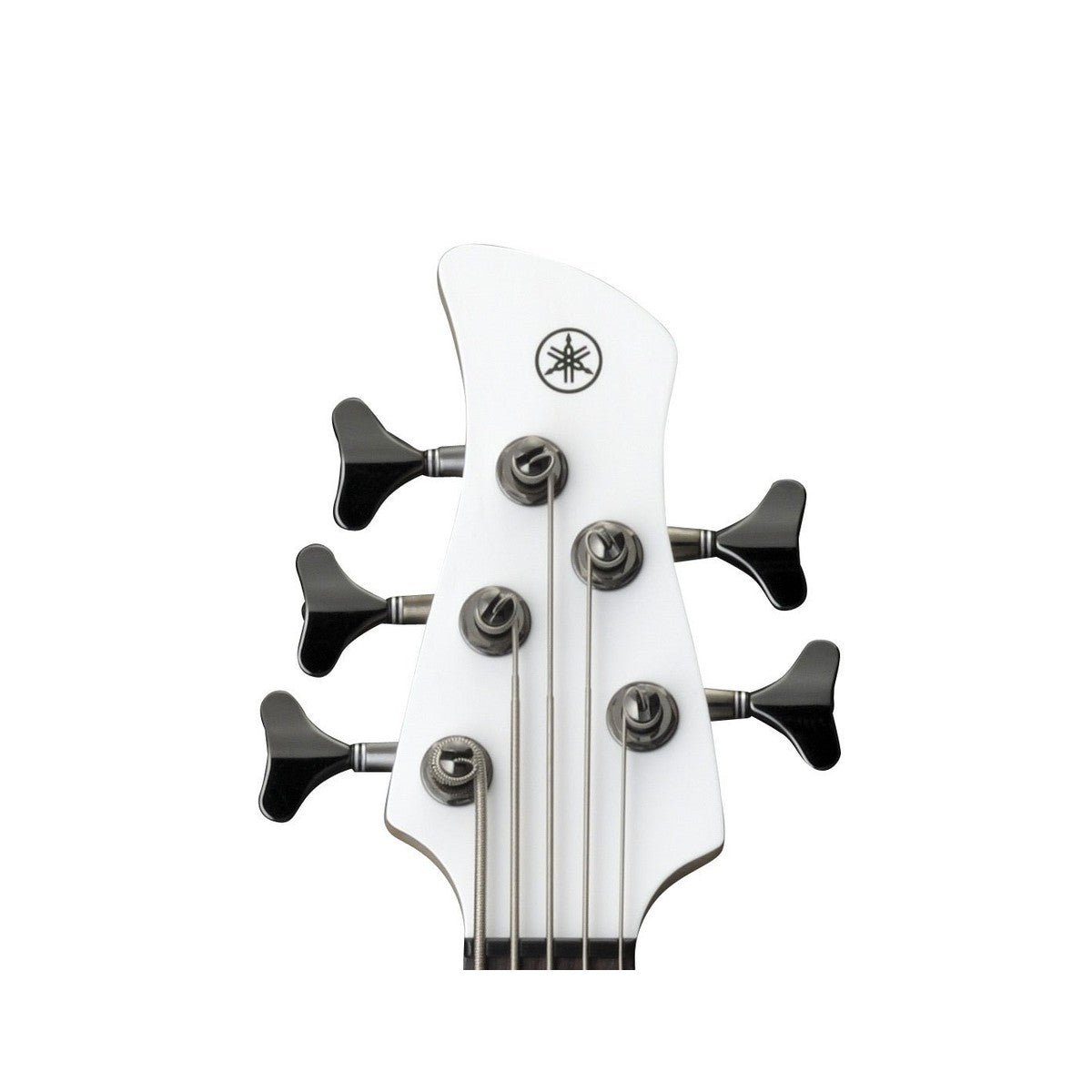 Bajo eléctrico Yamaha TRBX305 5 cuerdas activo blanco detalle clavijero | Armonía Musical México