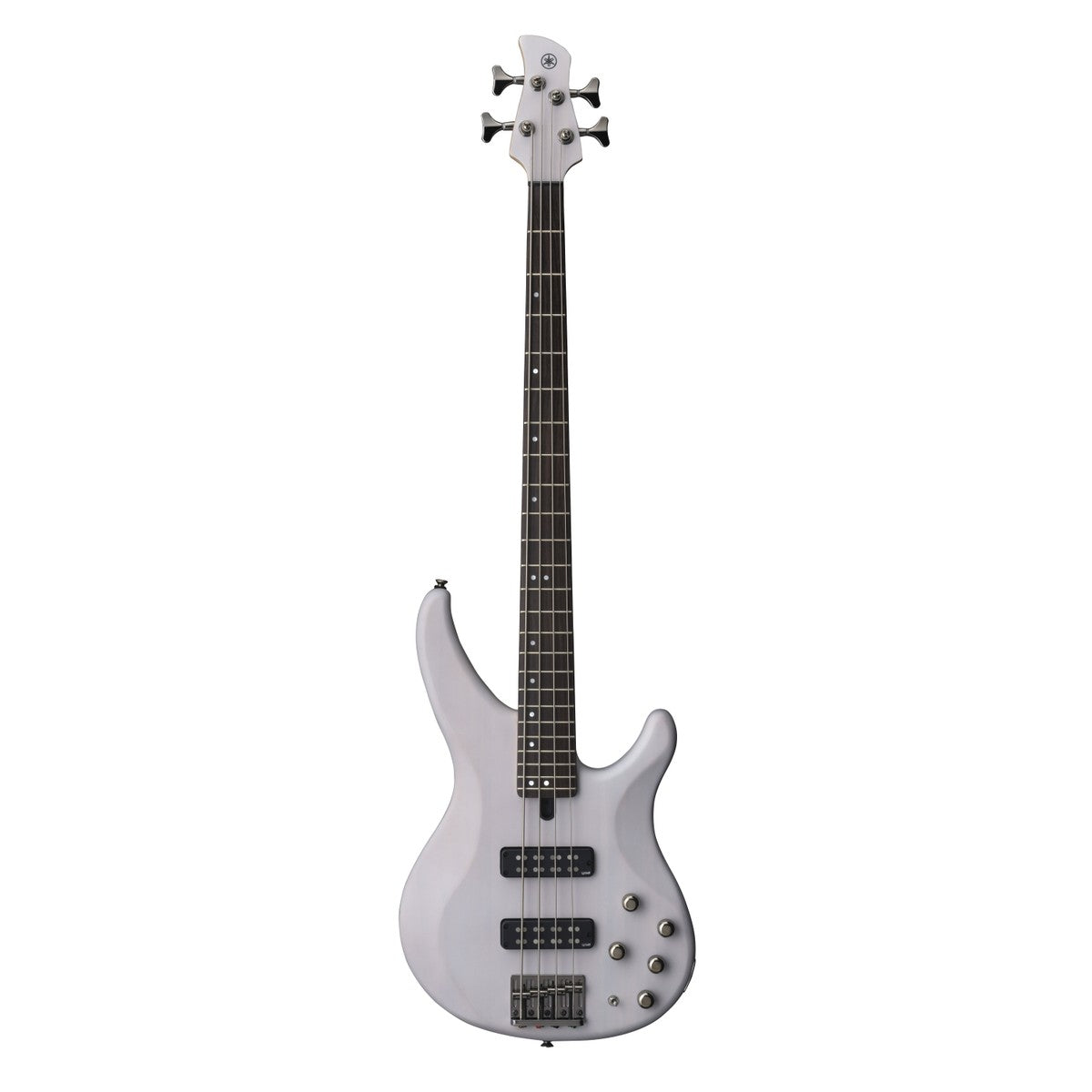 Bajo eléctrico Yamaha TRBX504 4 cuerdas activo pasivo Translucent White vista frontal | Armonía Musical México