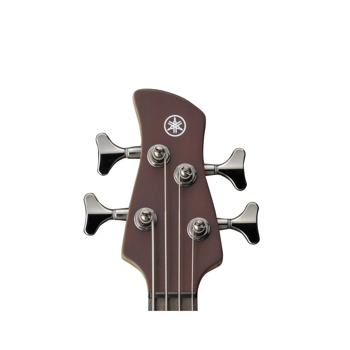 Bajo eléctrico Yamaha TRBX504 4 cuerdas activo pasivo Translucent Brown detalle clavijero | Armonía Musical México