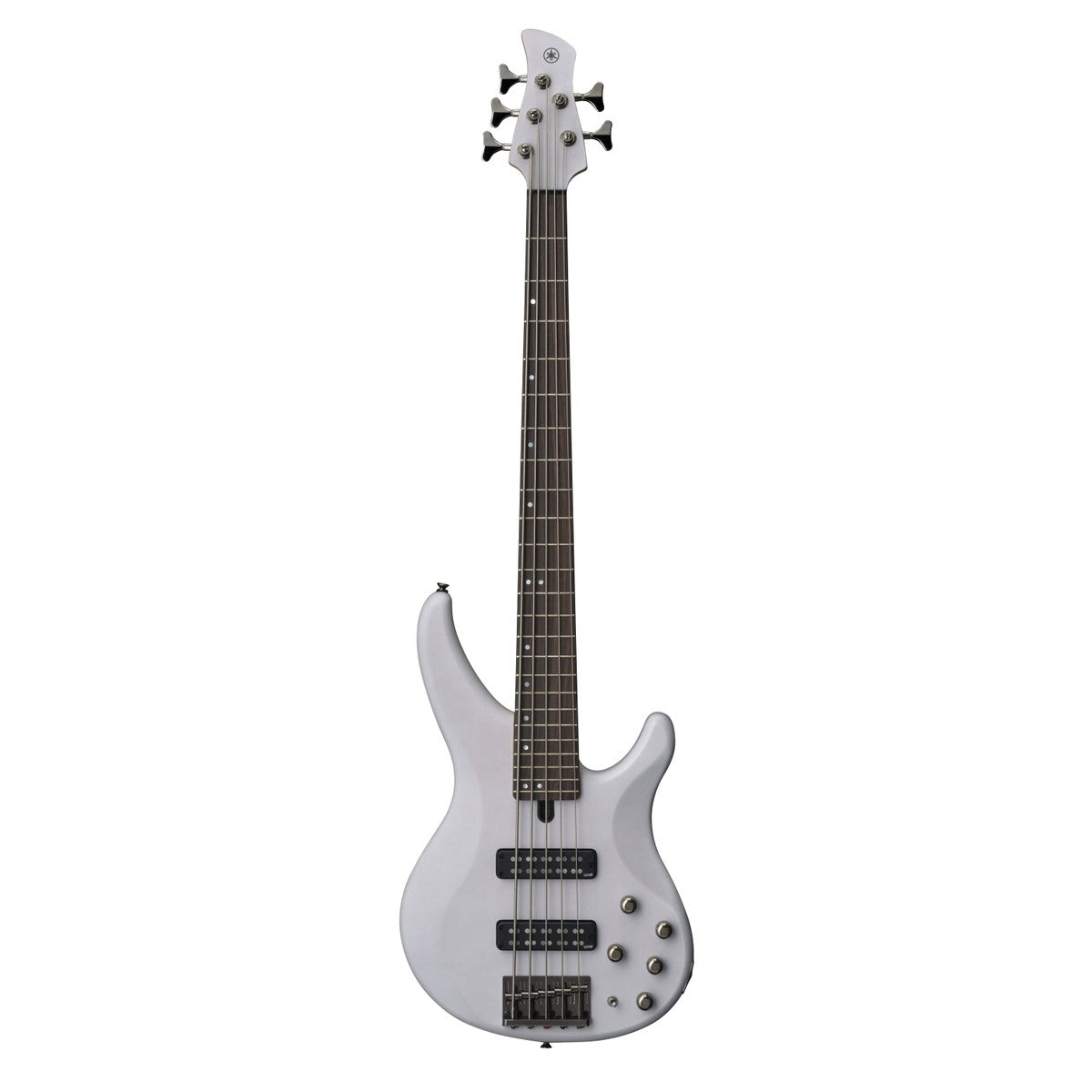 Bajo eléctrico Yamaha TRBX505 5 cuerdas activo pasivo Translucent White vista frontal | Armonía Musical México